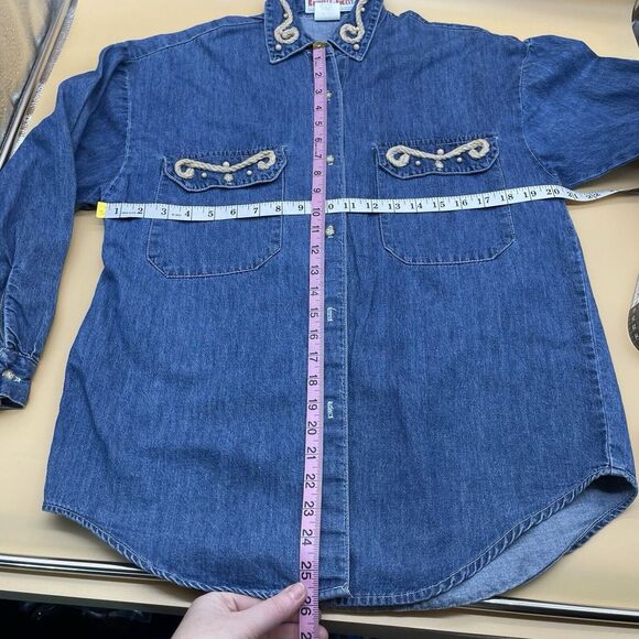 Vintage‎ 80's Rochelle Forest USA Western Denim Rope Jacket Size Small - Picture 6 of 8
